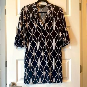 Stretchy Banana Republic Black and White Work Dress Sz Small